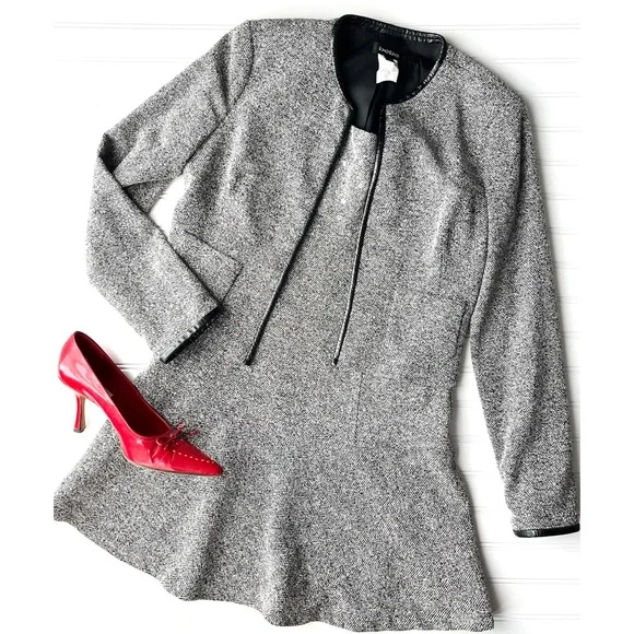 Bebe Herringbone Dress & Jacket | size 8 - Picture 1 of 7